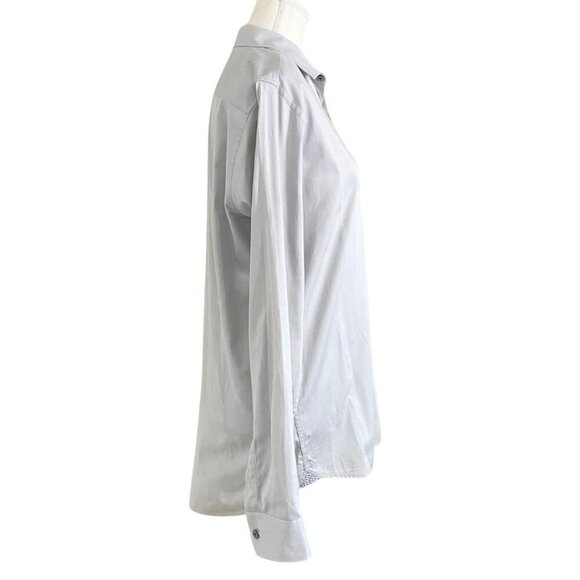 NWOT TED BAKER MEN'S PLANCUF SLIM-FIT MODERN SINGLE CUFF SHIRT IN LIGHT GREY - M - Picture 2 of 8